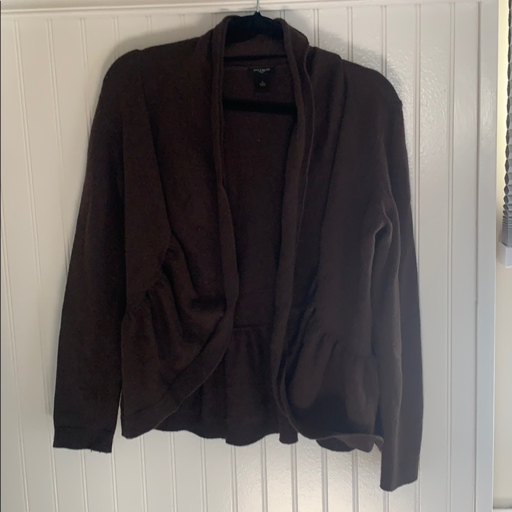 Ruffled shrug sweater